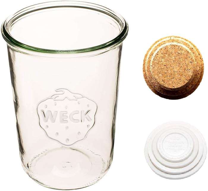 Weck Canning Jar 743-3/4 L Weck Mold Jars made of Transparent Glass - Eco-Friendly Canning Jar - Food Storage Containers with Lids Airtight – 1 Jar with Keep Fresh Cover - Image 9