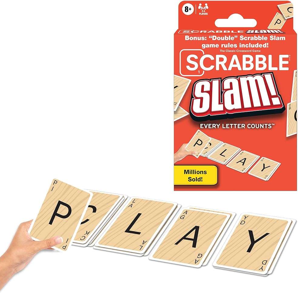 Scrabble Slam Card Game The Original 2000's Mega Hit, Fast-Paced Card Game Version of Scrabble, for 2 to 4 Players, Ages 8+ - Image 1