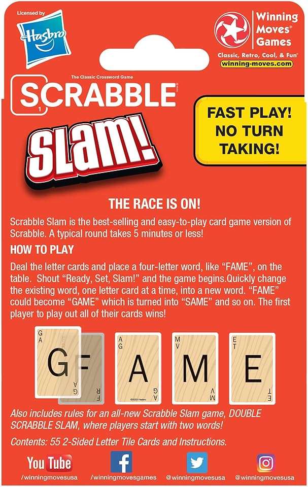 Scrabble Slam Card Game The Original 2000's Mega Hit, Fast-Paced Card Game Version of Scrabble, for 2 to 4 Players, Ages 8+ - Image 3