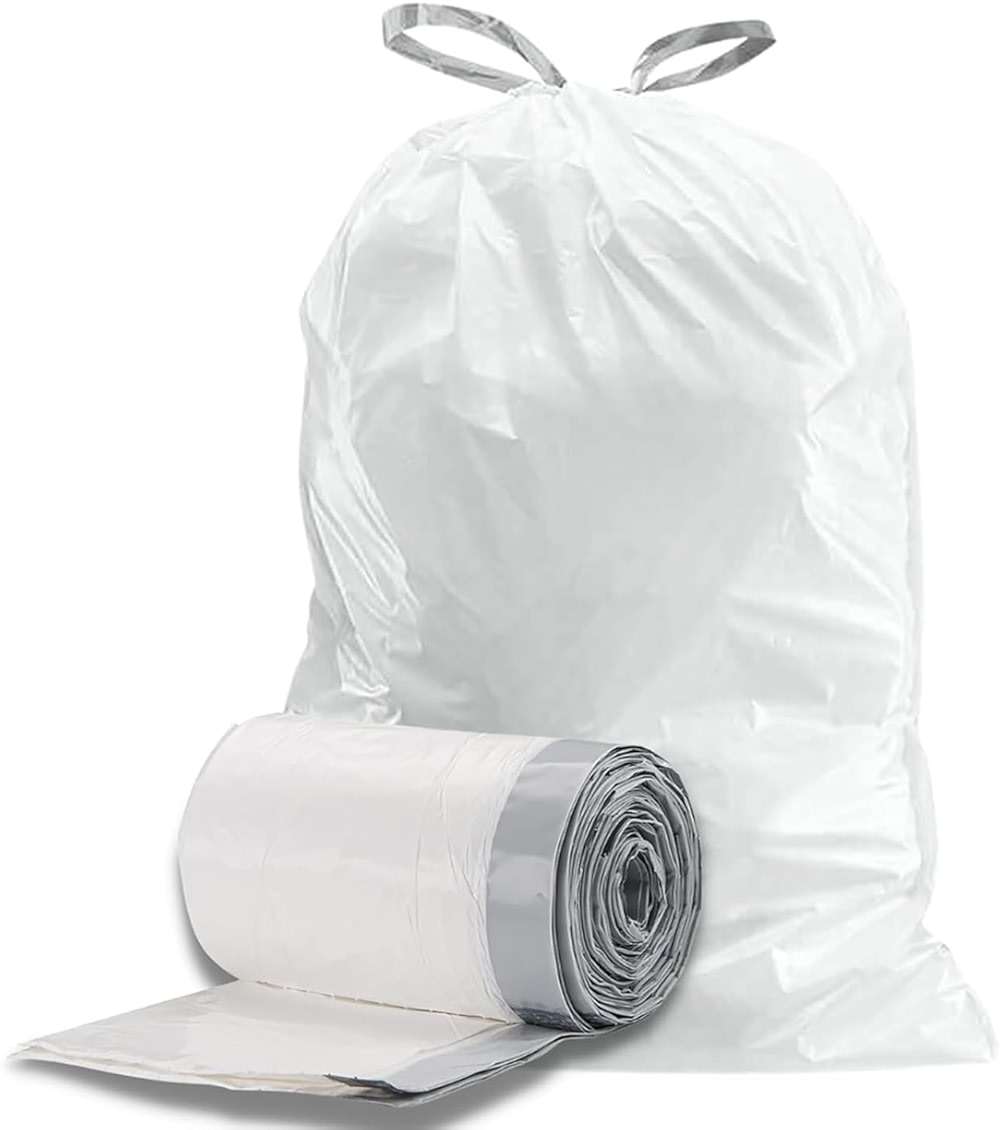 Plasticplace Trash Bags, Compatible with Simplehuman Code H, 8-9 Gallon Trash Can Liners, White Drawstring Garbage Bags, 100 Count Heavy Duty - Image 6