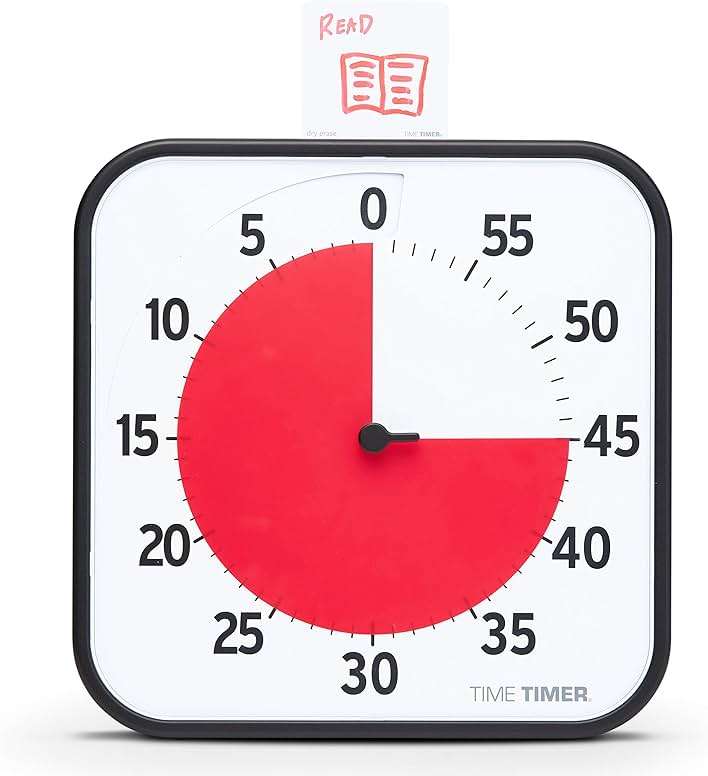 TIME TIMER 12 inch Visual Timer 60 Minute Kids Desk Countdown Clock with Dry Erase Activity Card, Also Magnetic for Classroom, Homeschooling Study Tool, Task Reminder, Home and Kitchen Timer - Image 1