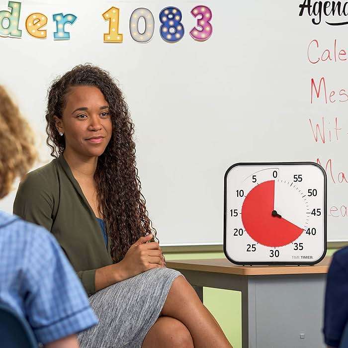 TIME TIMER 12 inch Visual Timer 60 Minute Kids Desk Countdown Clock with Dry Erase Activity Card, Also Magnetic for Classroom, Homeschooling Study Tool, Task Reminder, Home and Kitchen Timer - Image 3