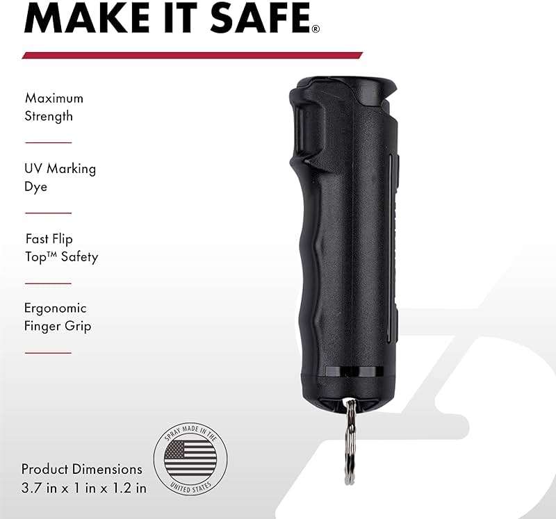 SABRE Pepper Spray & 2‑in‑1 Stun Gun with Flashlight Self Defense Kit – Fast Flip Top 10‑Second Safety Spray with Finger Grip & Keychain – Rechargeable Stun Gun, 1.60 µC Charge, 120‑Lumen LED Light - Image 2