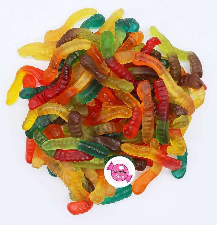 Smarty Stop Gummy Worm Candy – Edible Fruity Flavored Confectionery Snack (Assorted Fruit Worm, 5 Pound (Pack of 1)) - Image 3