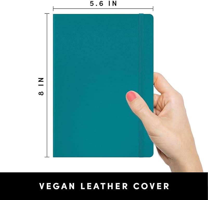 PAPERAGE Lined Journal Notebook, Hardcover Journal for Women & Men, 160 Pages, (5.6 in x 8 in), College Ruled Journaling Notebook for Work, School Supplies & Note Taking, (Turquoise) - Image 3