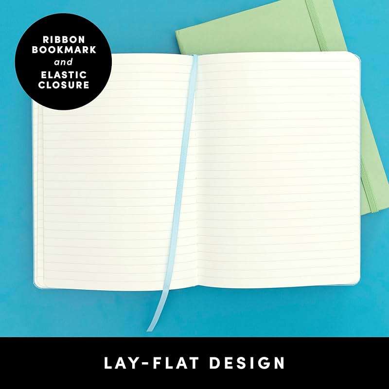 PAPERAGE Lined Journal Notebook, Hardcover Journal for Women & Men, 160 Pages, (5.6 in x 8 in), College Ruled Journaling Notebook for Work, School Supplies & Note Taking, (Turquoise) - Image 4