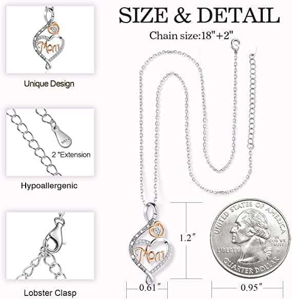BFF&UNICORN Gifts for Women, Sterling Silver Mom Nana Grandma Necklace for Women, Birthday Mothers Day Jewelry Gifts for Mom Grandma Wife from Daughter Son - Image 5