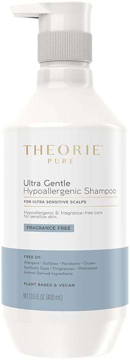 Theorie PURE Ultra Gentle Hypoallergenic Shampoo – Plant-Based & Vegan – Fragrance-Free – Designed for Delicate Scalp Care – Pump Bottle – 400mL - Image 1