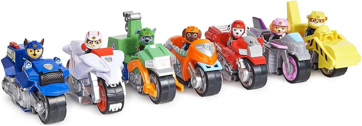 Paw Patrol, Moto Pups Marshall’s Deluxe Pull Back Motorcycle Vehicle with Wheelie Feature and Toy Figure - Image 7