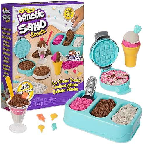 Kinetic Sand Scents, Ice Cream Treats Playset with 3 Colors Scented Play Sand & 6 Tools, Sensory Toys for Kids Ages 3 and up - Image 1