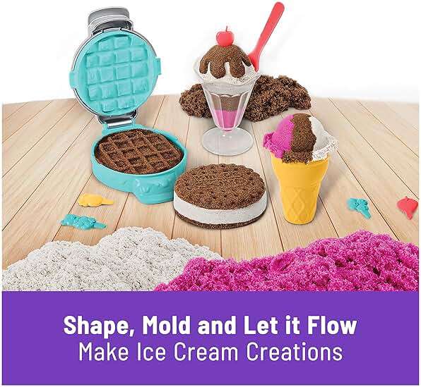 Kinetic Sand Scents, Ice Cream Treats Playset with 3 Colors Scented Play Sand & 6 Tools, Sensory Toys for Kids Ages 3 and up - Image 3