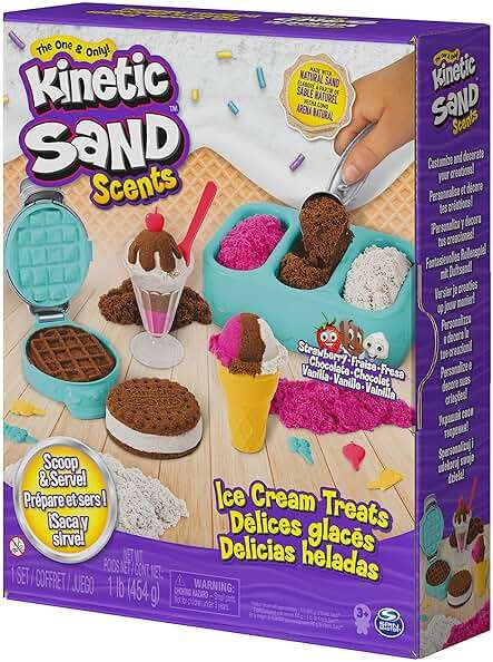 Kinetic Sand Scents, Ice Cream Treats Playset with 3 Colors Scented Play Sand & 6 Tools, Sensory Toys for Kids Ages 3 and up - Image 8