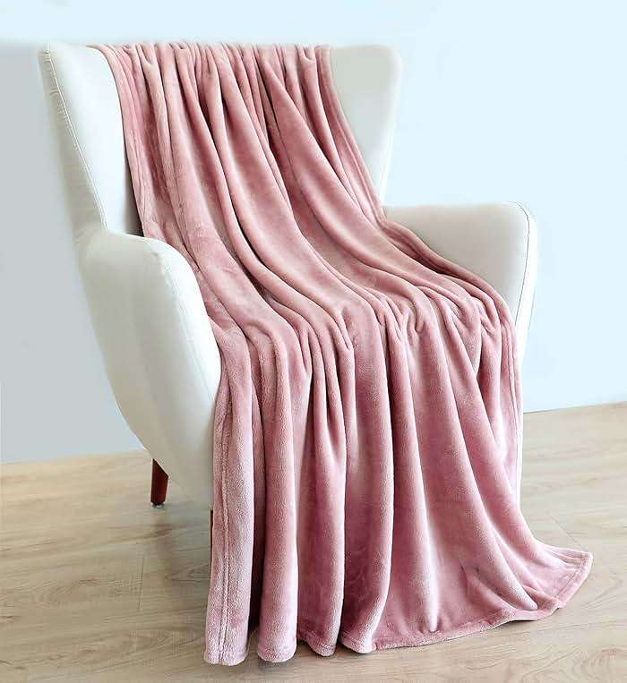 TASTHROW Large Flannel Fleece Throw Blanket, 50×70 Inch - Cozy Lightweight Thick Blanket - All Seasons Suitable for Women, Men and Kids (Pink) | Large, Flannel Fleece, 50×70 Inch, Cozy, Lightweight, Thick, All Seasons Suitable, Pink - Image 2