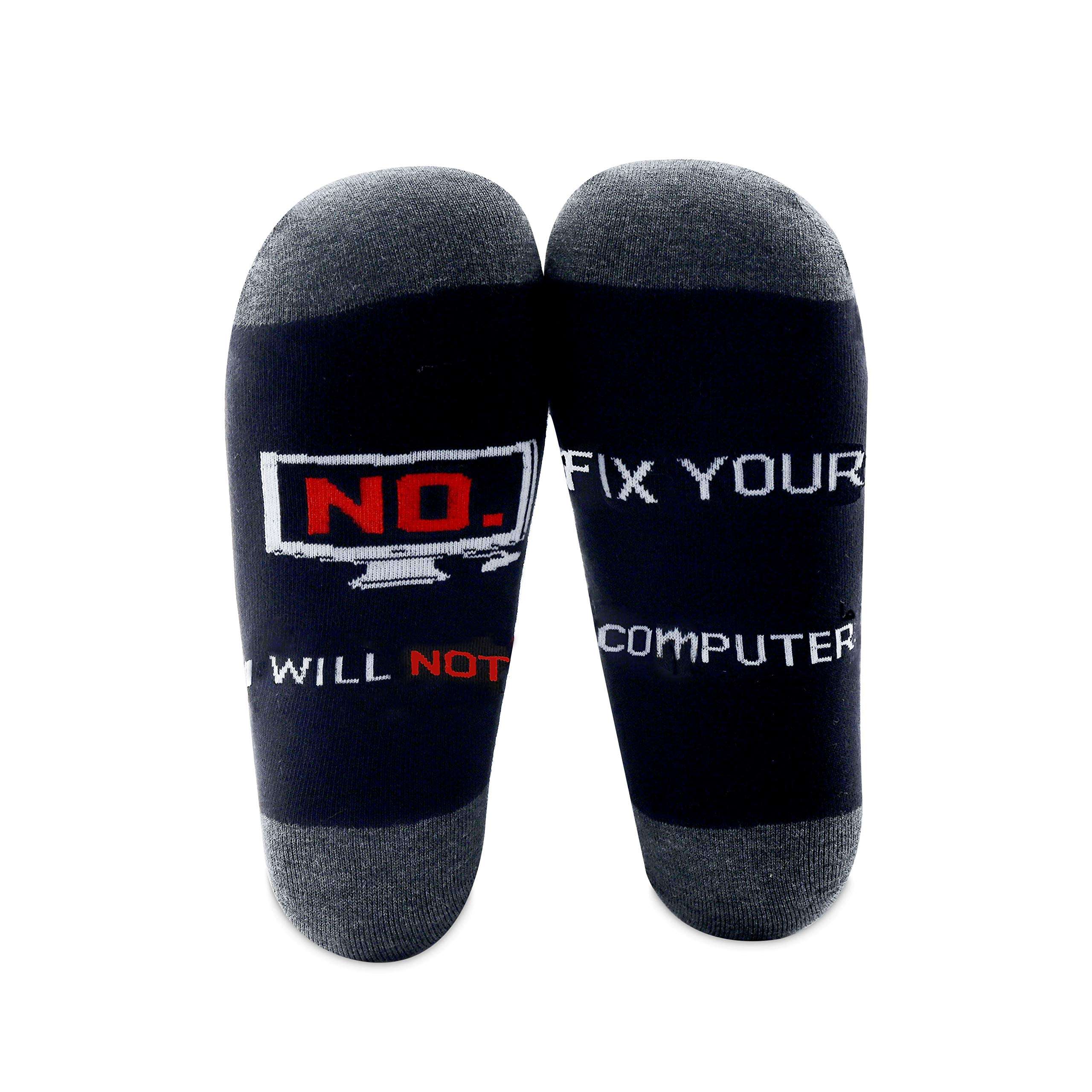 MBMSO Computer Programmer Socks Geek Gifts 2 Pairs No I Will Not Fix Your Computer Science Socks Gifts - Image 1