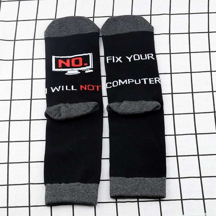 MBMSO Computer Programmer Socks Geek Gifts 2 Pairs No I Will Not Fix Your Computer Science Socks Gifts - Image 2