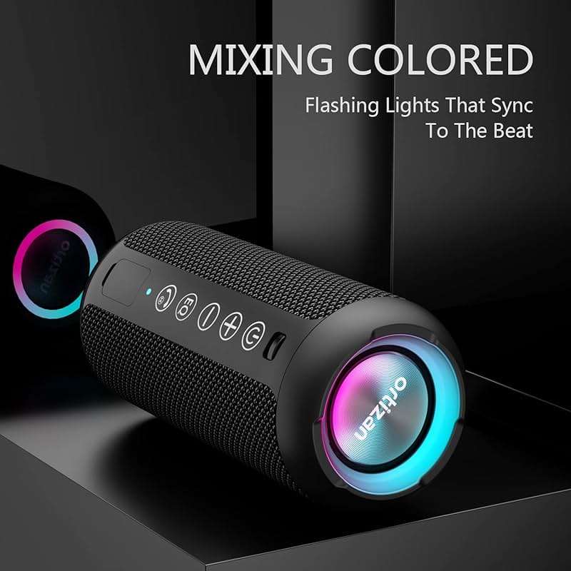 Ortizan Portable Bluetooth Speaker (1st Gen), IPX7 Waterproof, Wireless, Big Sound and Deep Bass, TWS Pairing, 30Hrs of Playtime, for Home/Party/Outdoor/Beach, Birthday Gifts for Men Women - Black - Image 2