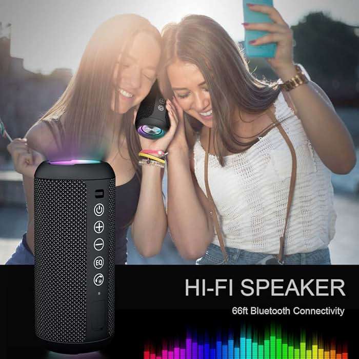 Ortizan Portable Bluetooth Speaker (1st Gen), IPX7 Waterproof, Wireless, Big Sound and Deep Bass, TWS Pairing, 30Hrs of Playtime, for Home/Party/Outdoor/Beach, Birthday Gifts for Men Women - Black - Image 6