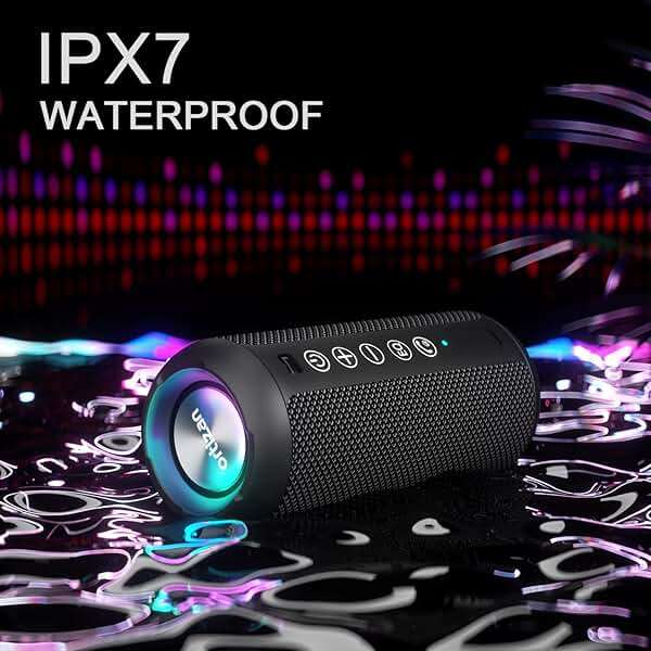 Ortizan Portable Bluetooth Speaker (1st Gen), IPX7 Waterproof, Wireless, Big Sound and Deep Bass, TWS Pairing, 30Hrs of Playtime, for Home/Party/Outdoor/Beach, Birthday Gifts for Men Women - Black - Image 7