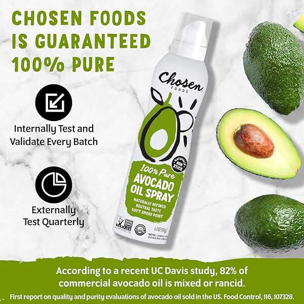 Chosen Foods Avocado Oil Spray, 13.5 Oz - All Purpose Cooking Spray made with 100% pure avocados - Non-GMO, Gluten-Free, Keto Friendly - (Pack Of 1) - Image 4