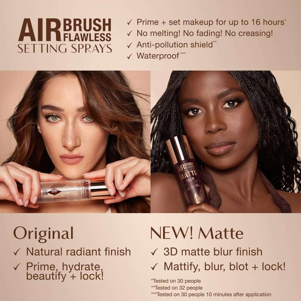 Charlotte Tilbury Airbrush Flawless Setting Spray - Ultra-Fine Hydrating Mist to Prime & Set Makeup Up to 16Hr – Soothes and Blurs Skin, Waterproof, Wedding Makeup - Image 11