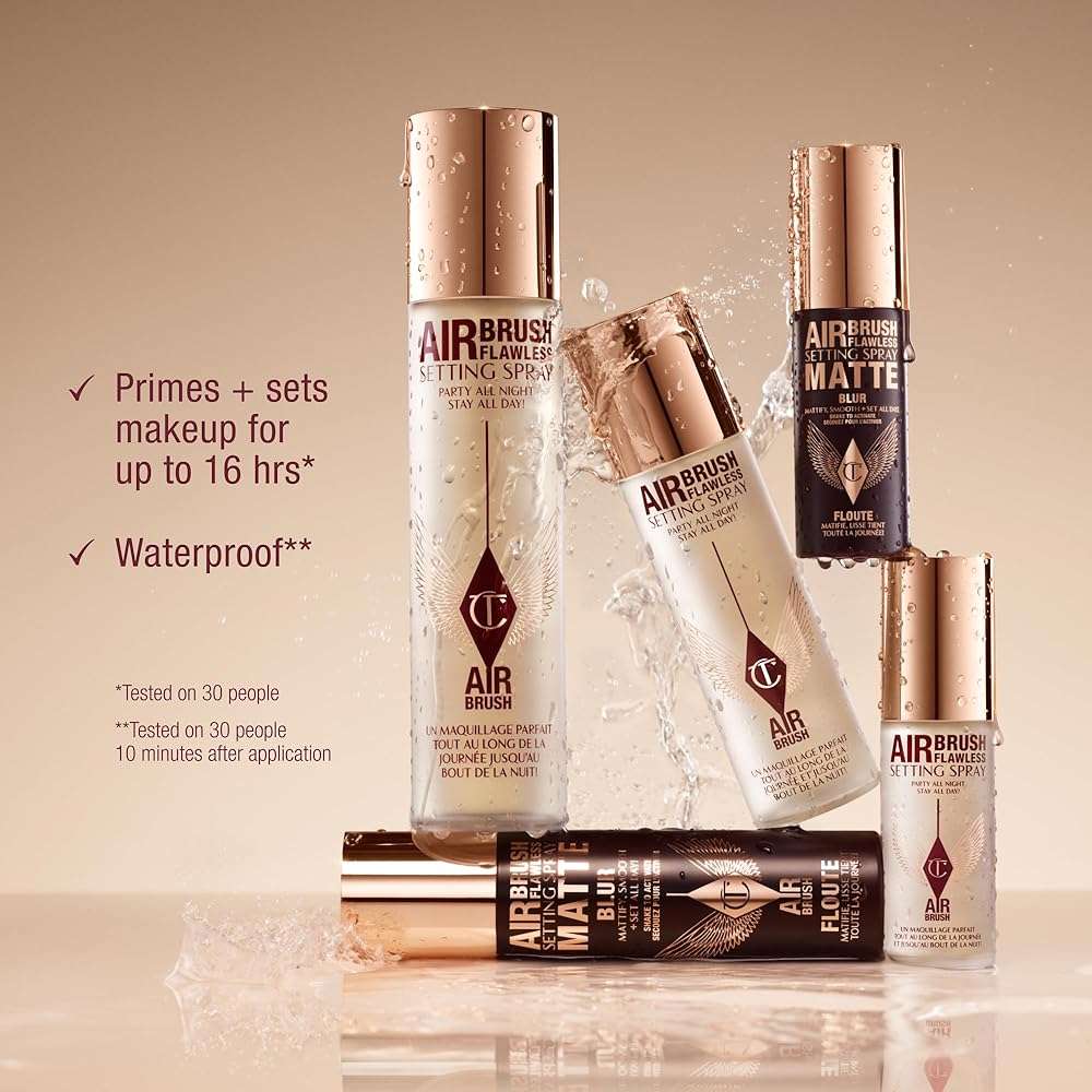 Charlotte Tilbury Airbrush Flawless Setting Spray - Ultra-Fine Hydrating Mist to Prime & Set Makeup Up to 16Hr – Soothes and Blurs Skin, Waterproof, Wedding Makeup - Image 13