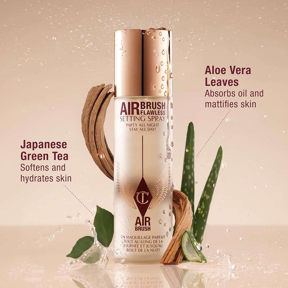 Charlotte Tilbury Airbrush Flawless Setting Spray - Ultra-Fine Hydrating Mist to Prime & Set Makeup Up to 16Hr – Soothes and Blurs Skin, Waterproof, Wedding Makeup - Image 7