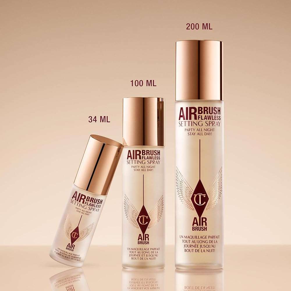 Charlotte Tilbury Airbrush Flawless Setting Spray - Ultra-Fine Hydrating Mist to Prime & Set Makeup Up to 16Hr – Soothes and Blurs Skin, Waterproof, Wedding Makeup - Image 10