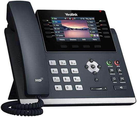 Yealink T46U IP Phone, 16 VoIP Accounts. 4.3-Inch Color Display. Dual USB 2.0, Dual-Port Gigabit Ethernet, 802.3af PoE, Power Adapter Not Included (SIP-T46U) | 16 VoIP Accounts. 4.3-Inch Color Display. Dual USB 2.0, Dual-Port Gigabit Ethernet, 802.3af PoE, Power Adapter Not Included - Image 2