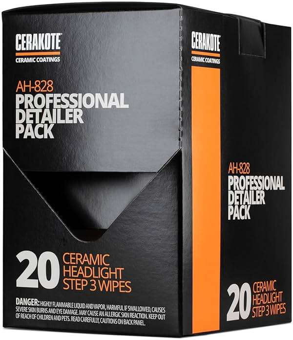 CERAKOTE® Ceramic Headlight Restoration Professional Detailer Pack (20 Ceramic Wipes) - Brings Headlights Back to Like New Condition - Step 3 Only - Image 1