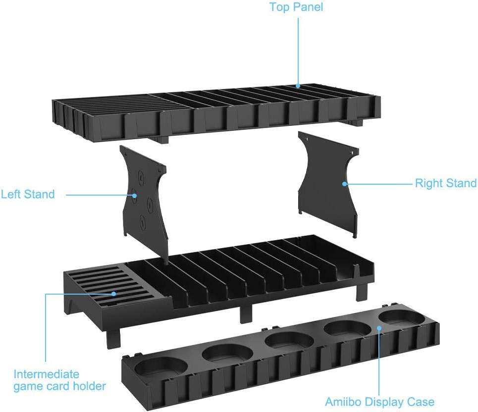 EJGAME Multifunctional Game Storage and Display Stand for NSW/NDS/3DS/Amiibo/NDS series/Game Boy/FC/SFC/NES/SNES/N64 - Image 3