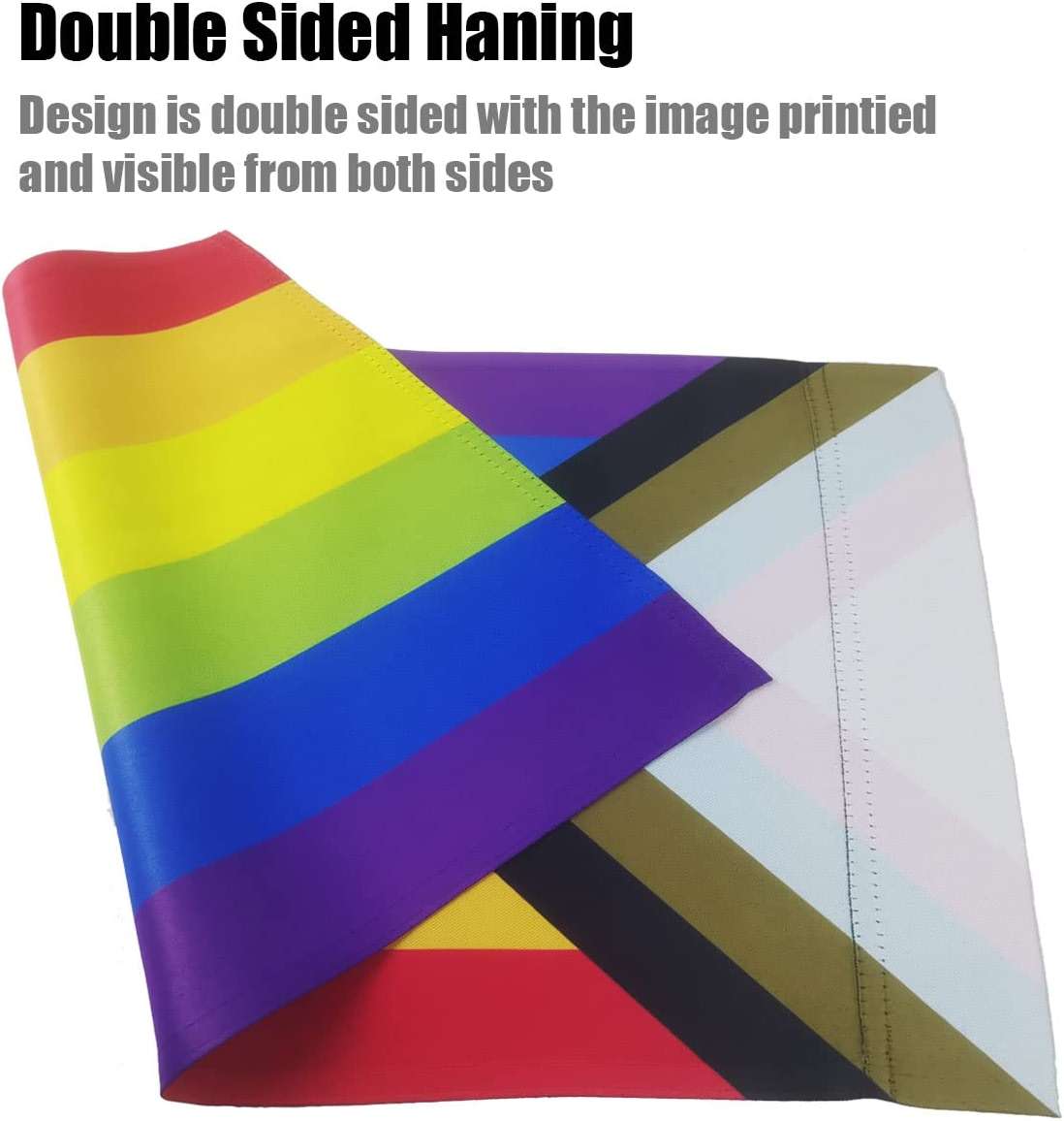 Progress Pride Gay LGBTQ Rainbow Garden Flag 12.5X18 Inch Ootdoor Double Sided Indoor Wall All Inlcusive Bisexual Gay Lesbian Transgender Non Binary Community Yard Small Flags Banner - Image 5