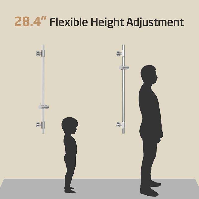 KES 30-Inch Shower Slide Bar with Adjustable Handheld Shower Head Holder, Reuse Existing Holes, SUS304 Brushed Stainless Steel Wall Mount for Bathroom, Drilling Required, F209S78-BS - Image 7
