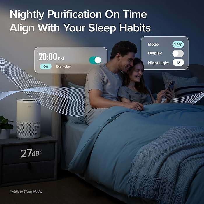 LEVOIT Air Purifier for Home Bedroom Dorm Room, Smart & Voice Control, AHAM VERIFIDE, 3-in-1 Filter With HEPA Sleep Mode, for Pollen, Pollutants, Smoke, Dander, Dust, Core 200S-P, White - Image 3