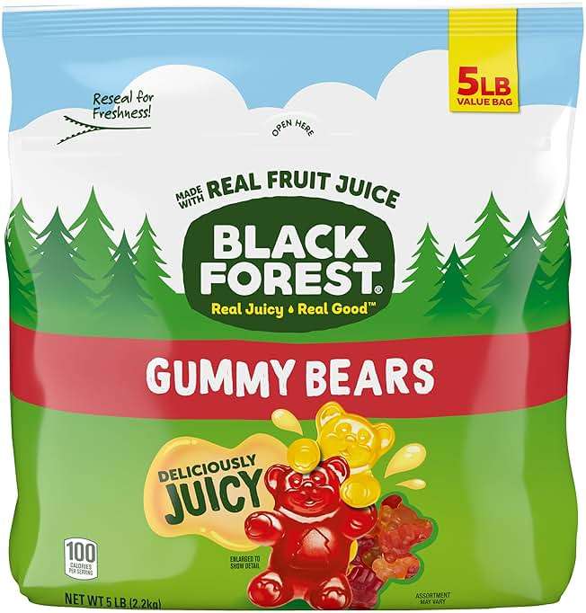 Black Forest Gummy Bears Candy, Made With Real Fruit Juice, Resealable 5-Pound Bulk Bag - Image 1