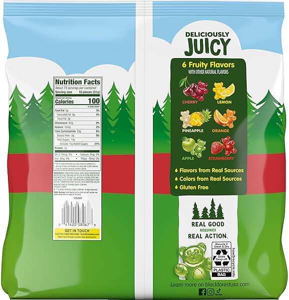 Black Forest Gummy Bears Candy, Made With Real Fruit Juice, Resealable 5-Pound Bulk Bag - Image 2