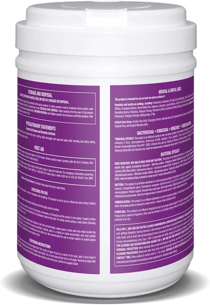 SaniZide Pro 1 Surface Disinfectant Wipes in 160ct Canister (12 canisers/case) - Image 3