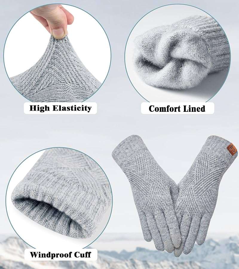 REACH STAR Winter Gloves for Women Touch Screen Thermal Lining Warm Gloves Cold Weather Christmas Gifts - Image 3