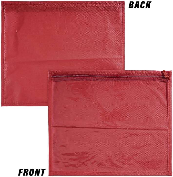 Kuber Industries Clothes Organizer For Wardrobe (Pack of 12) - Single Storage Organizer For Saree | Salwar Suit | Lehenga Chunni - Dress Organizer For Wardrobe - Single Saree Covers With Zip (Maroon) - Image 7