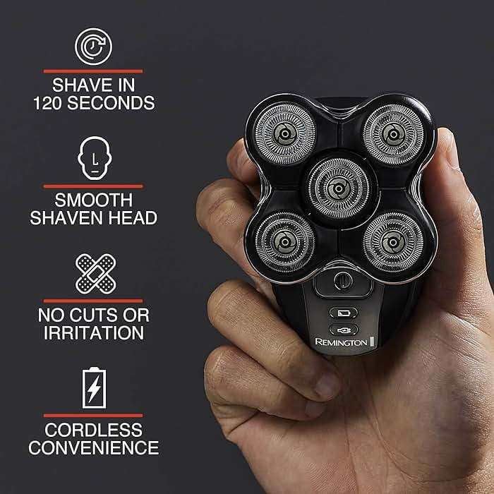 Remington Balder Pro XR7000 Head Shaver for Bald Men, Cordless Electric Razor, 5 Dual Track Rotary Blades, Waterproof Wet/Dry, Lithium Rechargeable, Hair Capture Chamber, Pop-Up Trimmer - Image 2