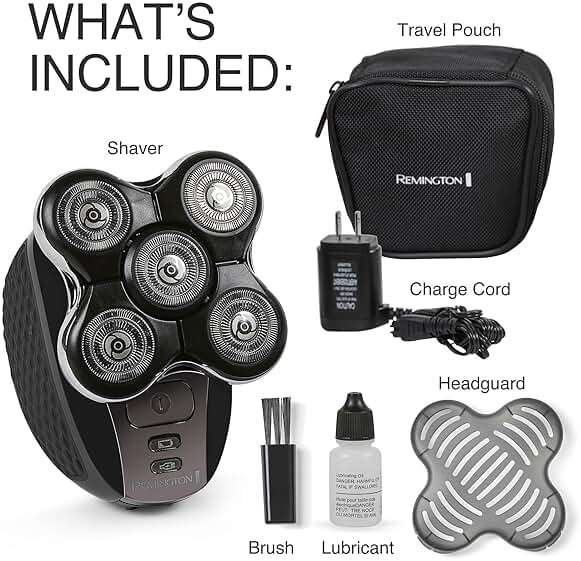 Remington Balder Pro XR7000 Head Shaver for Bald Men, Cordless Electric Razor, 5 Dual Track Rotary Blades, Waterproof Wet/Dry, Lithium Rechargeable, Hair Capture Chamber, Pop-Up Trimmer - Image 5