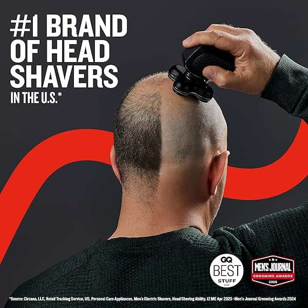 Remington Balder Pro XR7000 Head Shaver for Bald Men, Cordless Electric Razor, 5 Dual Track Rotary Blades, Waterproof Wet/Dry, Lithium Rechargeable, Hair Capture Chamber, Pop-Up Trimmer - Image 7