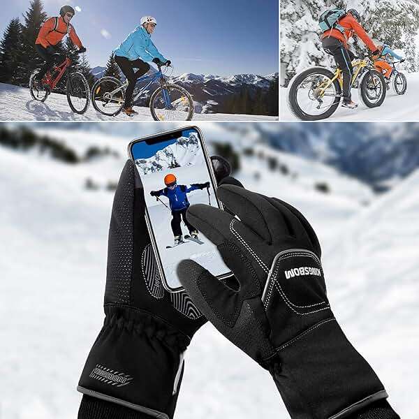 KINGSBOM -40F° Waterproof & Windproof Winter Gloves - 3M Thinsulate Thermal Touch Screen Warm Gloves - for Cycling,Skiing,Running,Outdoor Sports - for Women and Men - Image 6