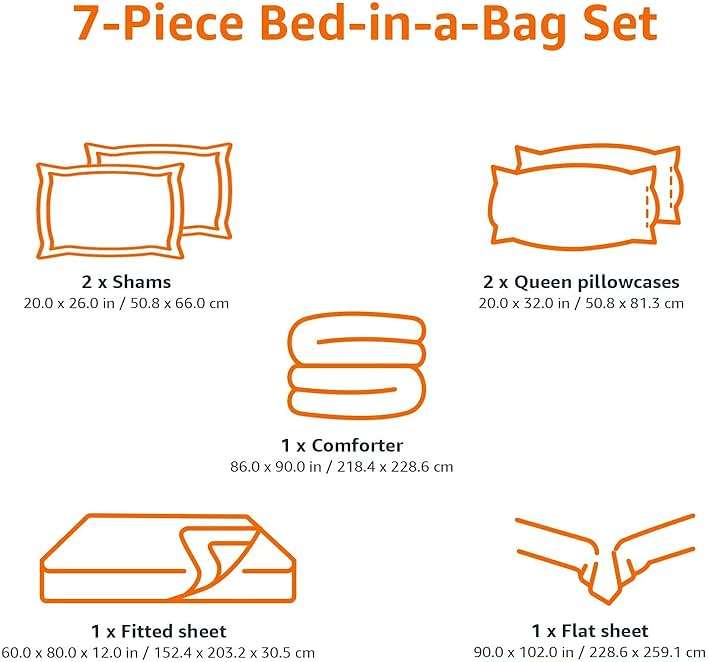 Amazon Basics Full/Queen Comforter Set with Sheets, 7-Piece Gray Calvin Stripe Bedding, Lightweight Microfiber Bed-in-a-Bag, Striped - Image 6
