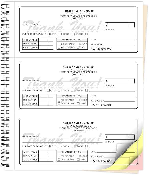 Custom 8.5 x 7 (3 Per Page) Carbonless NCR Books in 3-Part Triplicate Invoices, Receipts, Work Orders, Sales Orders, Purchase Orders, Estimates, Quote Forms with Your Company/Business Name (3000 Sets) - Image 1