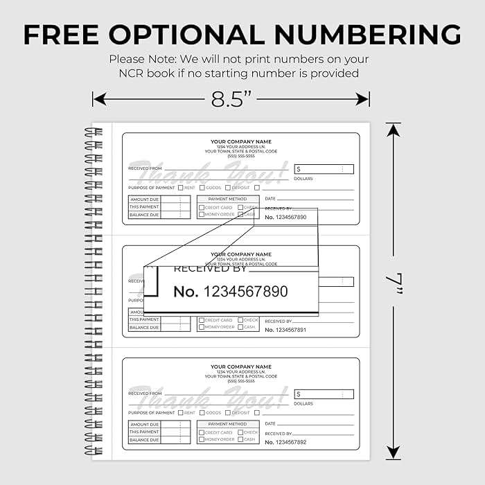 Custom 8.5 x 7 (3 Per Page) Carbonless NCR Books in 3-Part Triplicate Invoices, Receipts, Work Orders, Sales Orders, Purchase Orders, Estimates, Quote Forms with Your Company/Business Name (3000 Sets) - Image 2