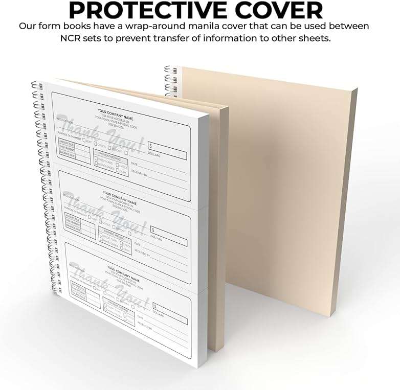 Custom 8.5 x 7 (3 Per Page) Carbonless NCR Books in 3-Part Triplicate Invoices, Receipts, Work Orders, Sales Orders, Purchase Orders, Estimates, Quote Forms with Your Company/Business Name (3000 Sets) - Image 4
