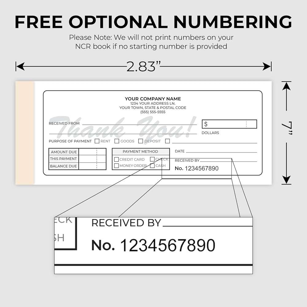 Custom 2.83" x 7" Carbonless NCR Books in 3-Part Triplicate Invoices, Receipts, Work Orders, Sales Orders, Purchase Orders, Estimates, Quote Forms with Your Company/Business Name (600 Sets) - Image 2