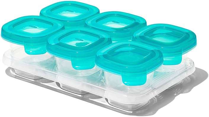 OXO Tot Silicone Baby Blocks m- 2 oz. - Teal - Image 1