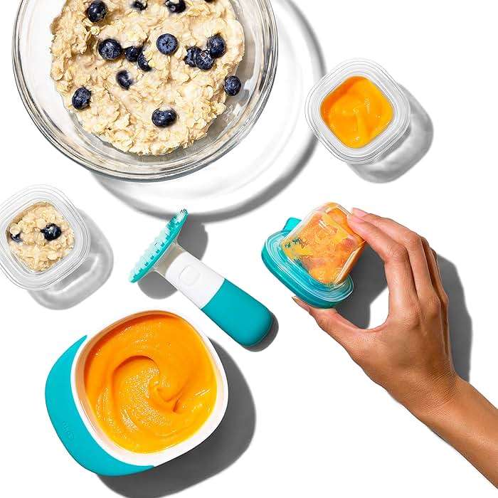 OXO Tot Silicone Baby Blocks m- 2 oz. - Teal - Image 2