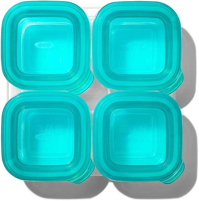 OXO Tot Silicone Baby Food Storage Container, Set of Four, 4oz Containers - Image 3